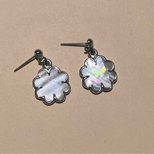 Waterproof Silver flower earrings